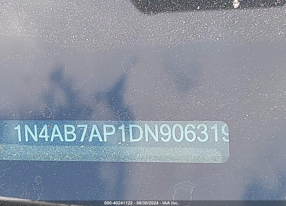 2013 NISSAN SENTRA SV VIN: 1N4AB7AP1DN906319