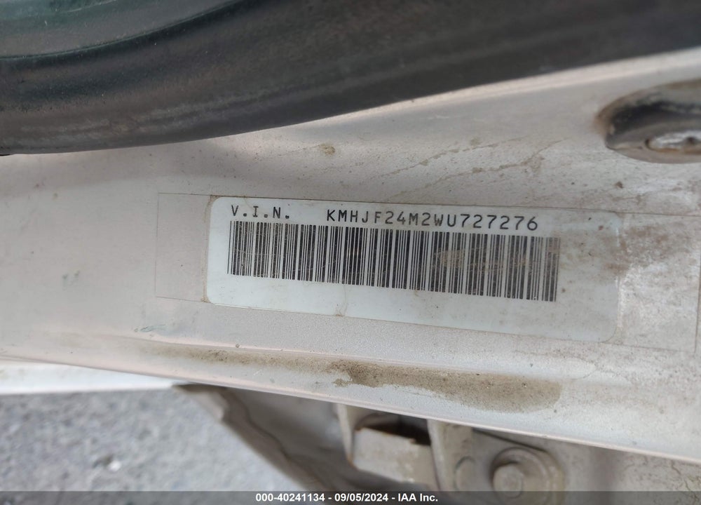 1998 HYUNDAI ELANTRA VIN: KMHJF24M2WU727276
