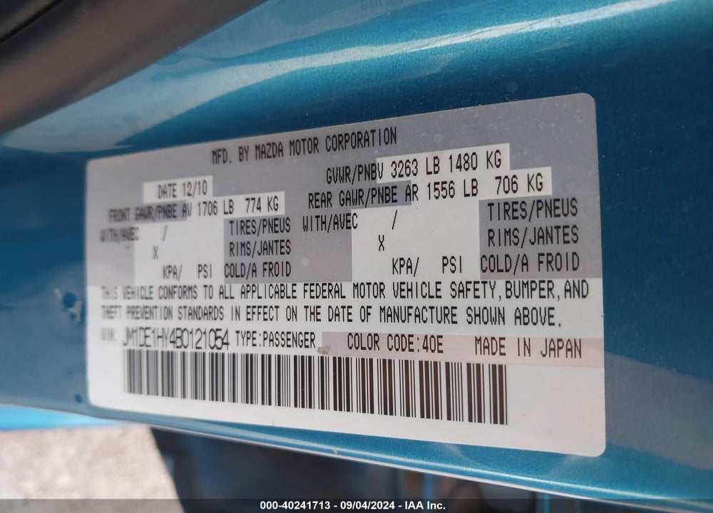 2011 MAZDA 2 SPORT VIN: JM1DE1HY4B0121054