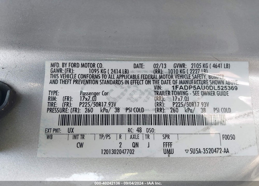 2013 FORD C-MAX HYBRID SE VIN: 1FADP5AU0DL525369