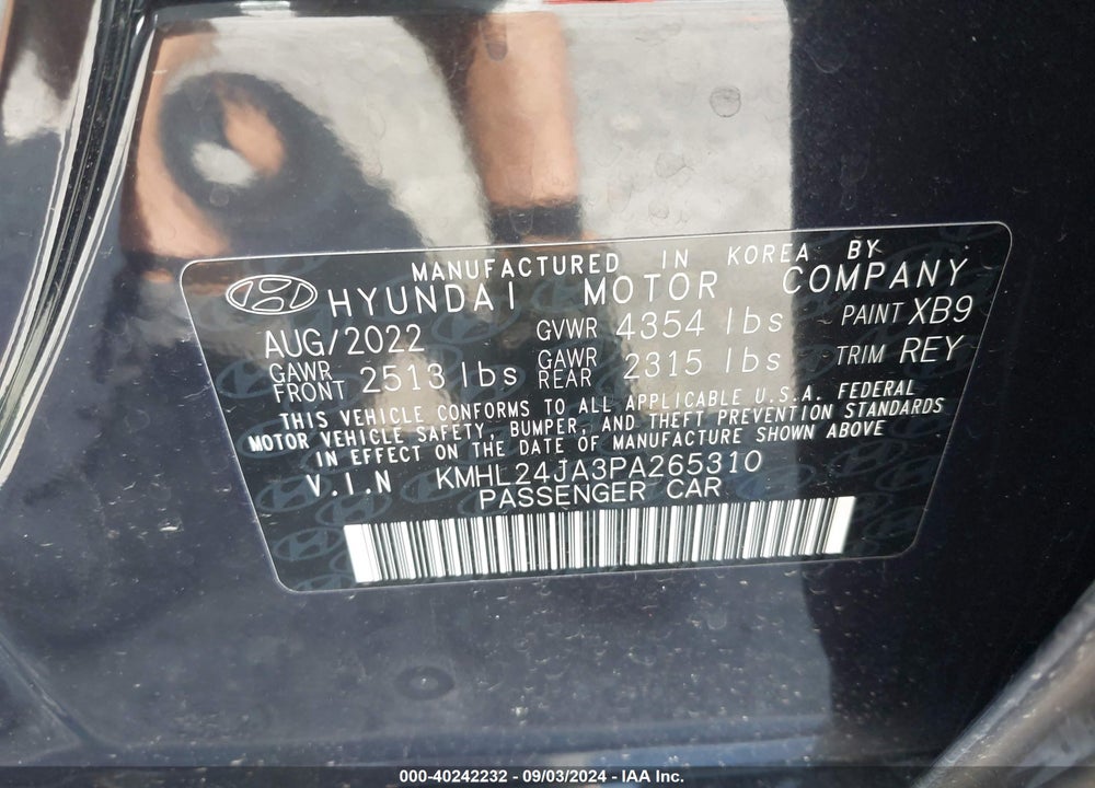 2023 HYUNDAI SONATA VIN: KMHL24JA3PA265310