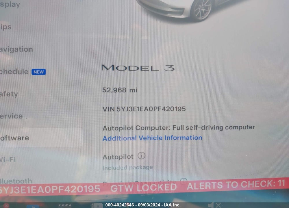 2023 TESLA MODEL 3 REAR-WHEEL DRIVE VIN: 5YJ3E1EA0PF420195