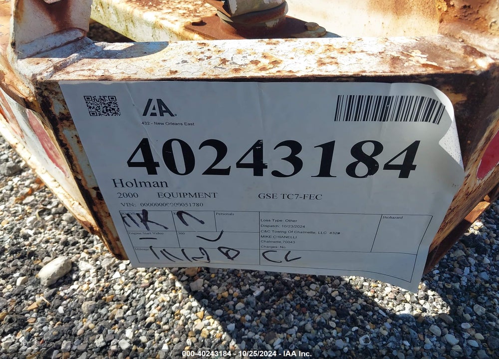 2000 EQUIPMENT GSE TC7-FEC VIN: 00000000000051780