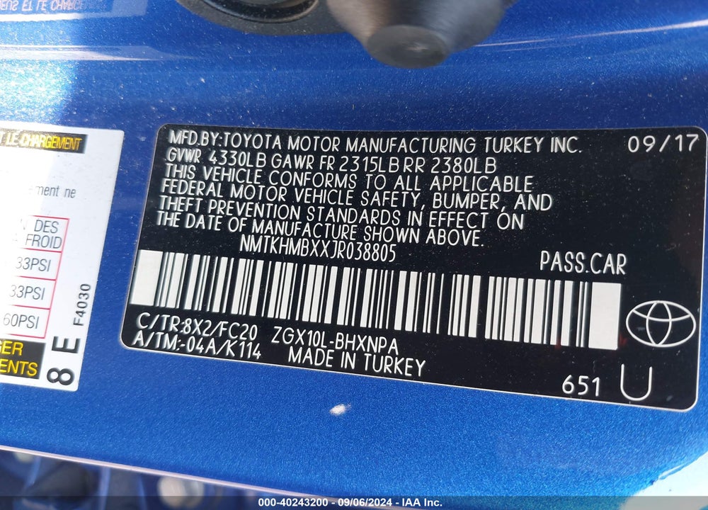 2018 TOYOTA C-HR XLE VIN: NMTKHMBXXJR038805