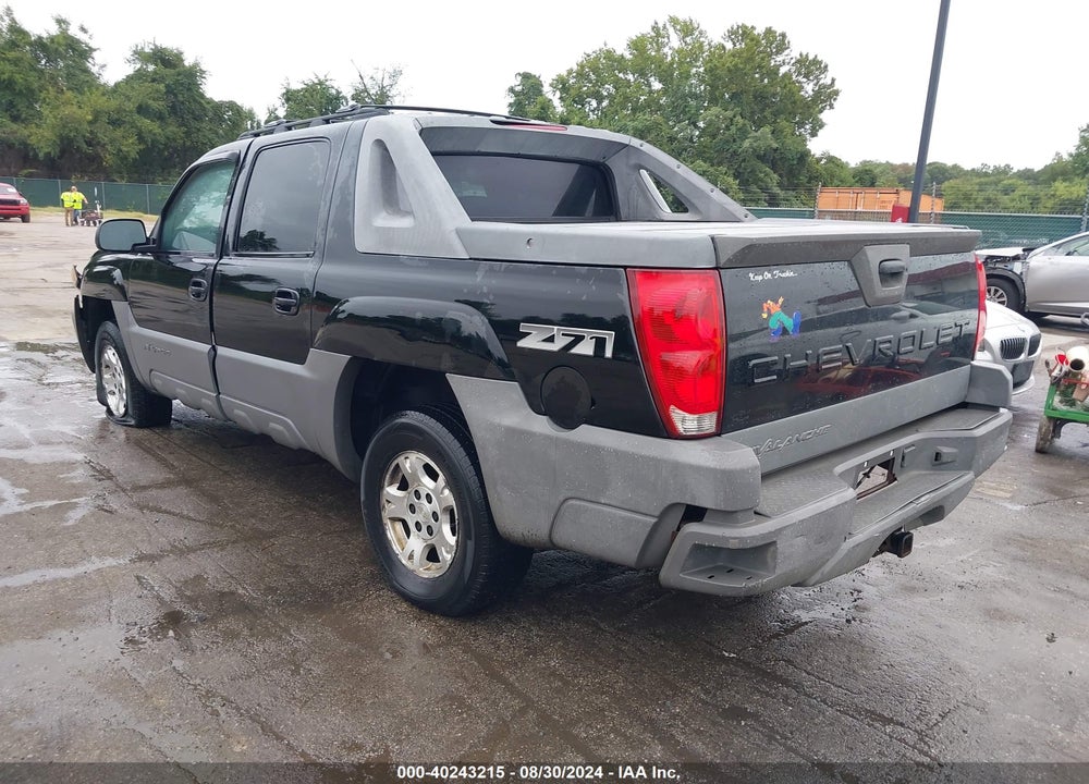 2002 CHEVROLET AVALANCHE 1500 VIN: 3GNEK13T92G113088