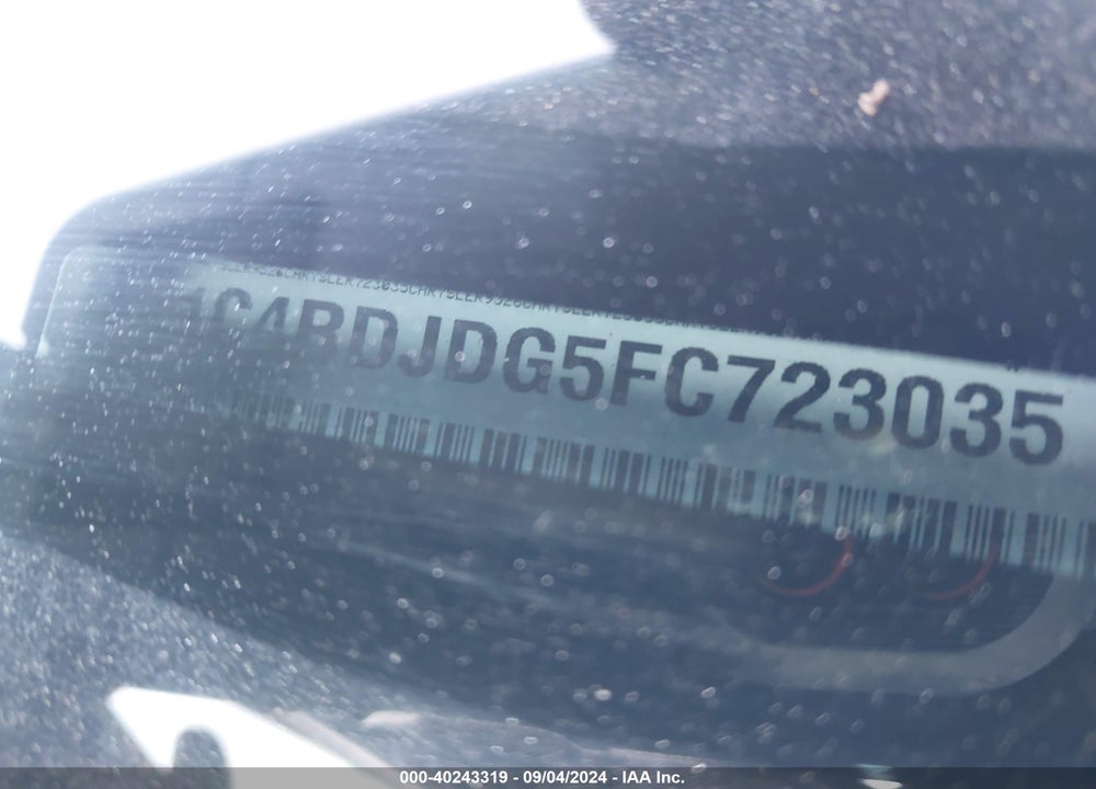 2015 DODGE DURANGO LIMITED VIN: 1C4RDJDG5FC723035