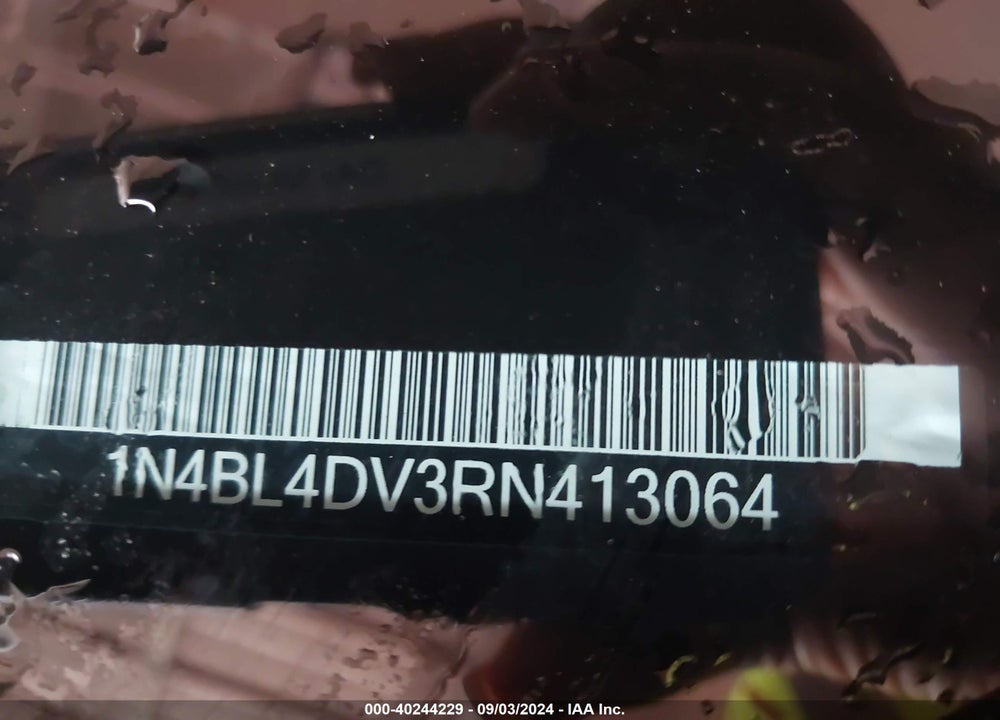 2024 NISSAN ALTIMA SV FWD VIN: 1N4BL4DV3RN413064