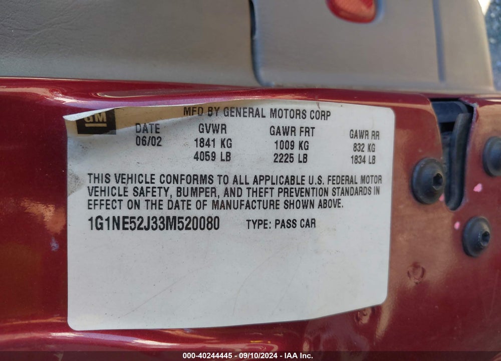 2003 CHEVROLET MALIBU LS VIN: 1G1NE52J33M520080