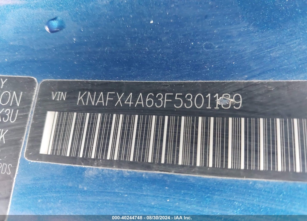 2015 KIA FORTE VIN: KNAFX4A63F5301189