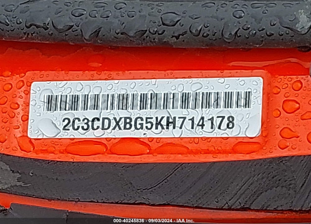 2019 DODGE CHARGER SXT RWD VIN: 2C3CDXBG5KH714178