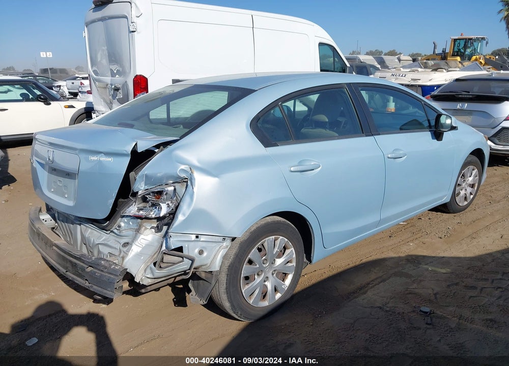2012 HONDA CIVIC LX VIN: 19XFB2F57CE350823