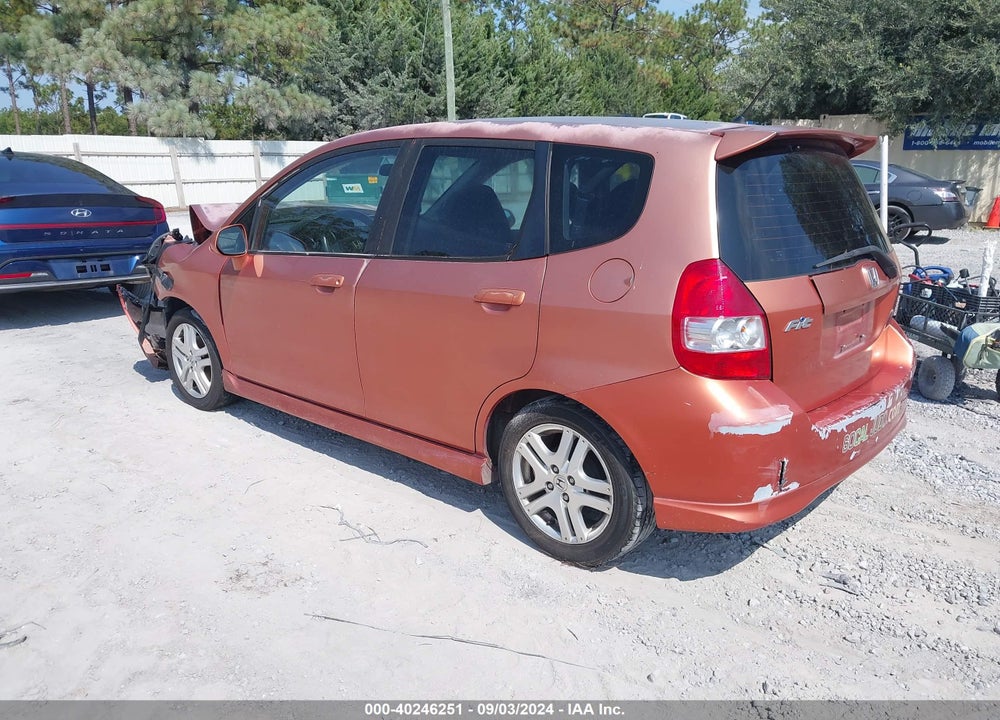 2007 HONDA FIT SPORT VIN: JHMGD37627S037398