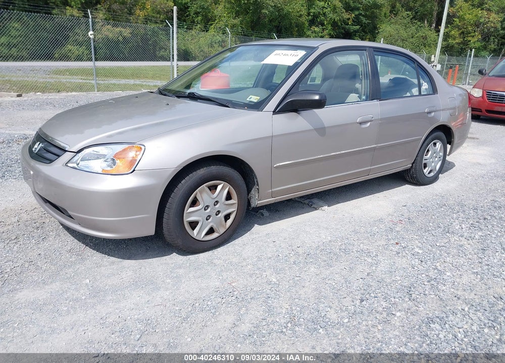 2002 HONDA CIVIC LX VIN: 1HGES16572L066380