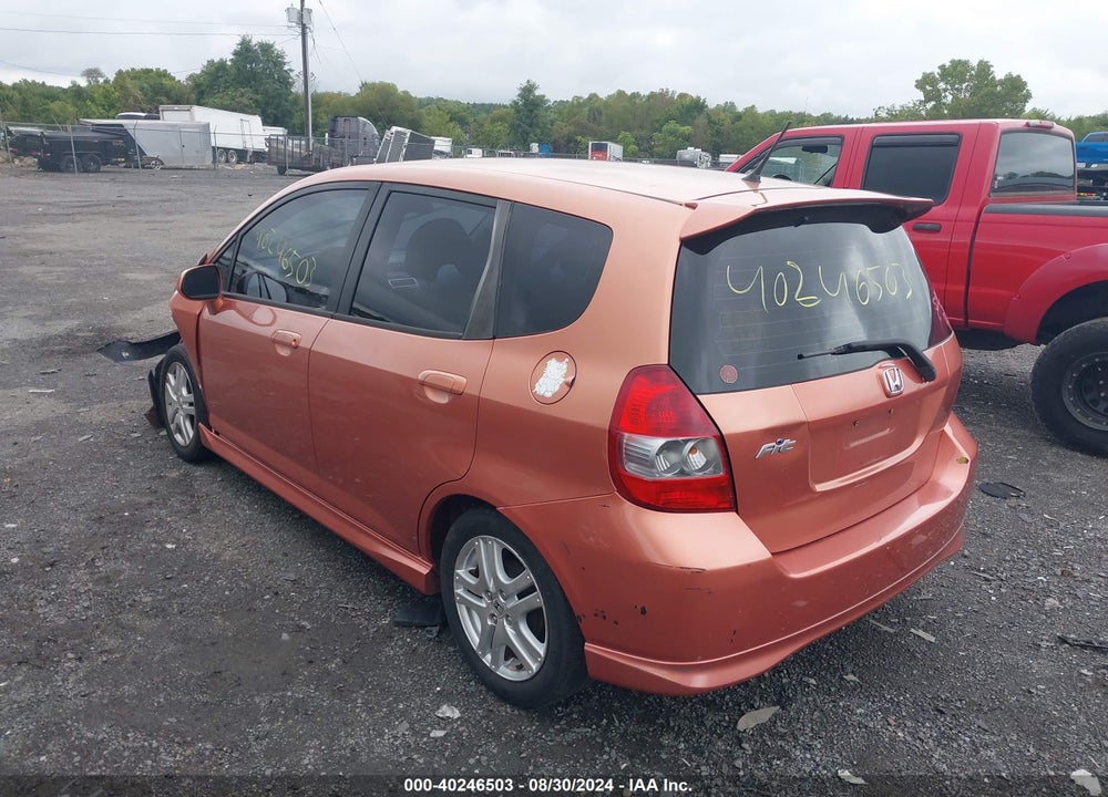 2007 HONDA FIT SPORT VIN: JHMGD38687S016649