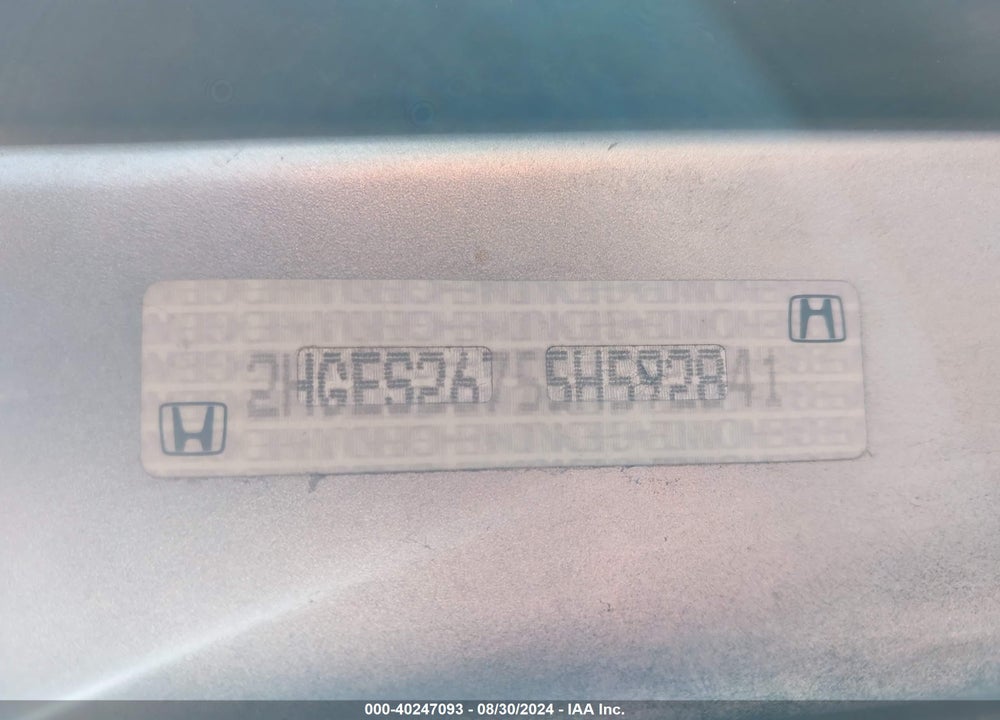 2005 HONDA CIVIC EX VIN: 2HGES26755H592841