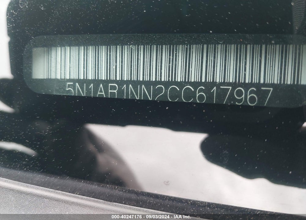 2012 NISSAN PATHFINDER SV VIN: 5N1AR1NN2CC617967