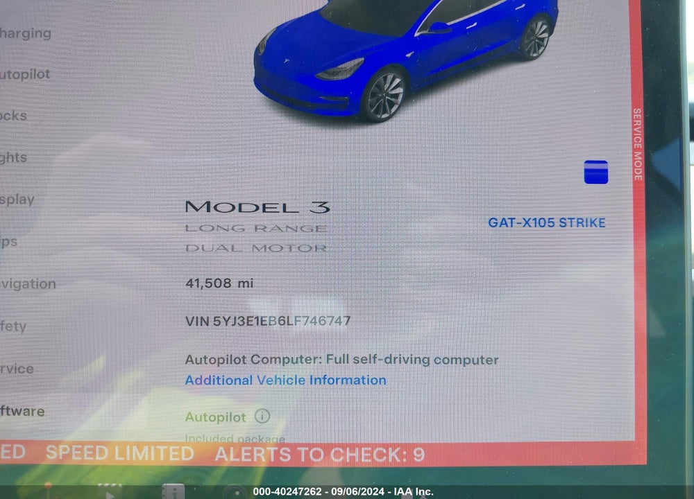 2020 TESLA MODEL 3 LONG RANGE DUAL MOTOR ALL-WHEEL DRIVE VIN: 5YJ3E1EB6LF746747