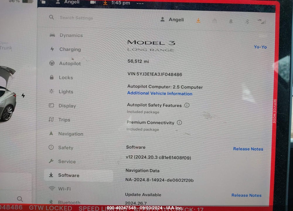 2018 TESLA MODEL 3 LONG RANGE/MID RANGE VIN: 5YJ3E1EA3JF048486