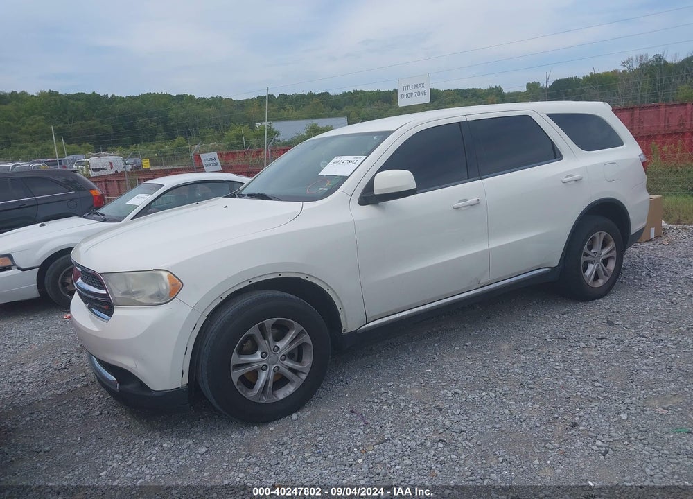 2012 DODGE DURANGO SXT VIN: 1C4RDHAG1CC257452