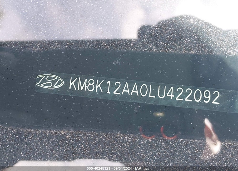 2020 HYUNDAI KONA SE VIN: KM8K12AA0LU422092