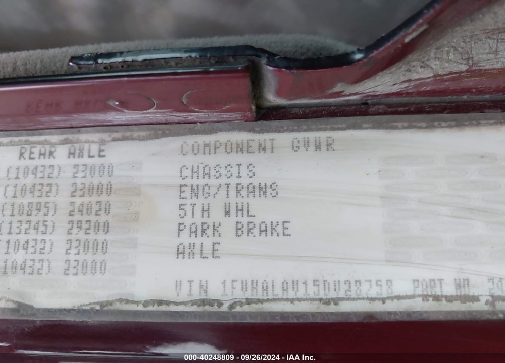 2005 FREIGHTLINER FLD FLD120 VIN: 1FVHALAV15DV28758