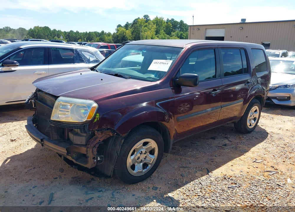 2012 HONDA PILOT LX VIN: 5FNYF3H21CB036911