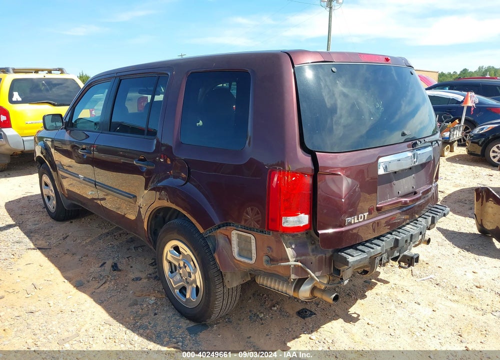 2012 HONDA PILOT LX VIN: 5FNYF3H21CB036911