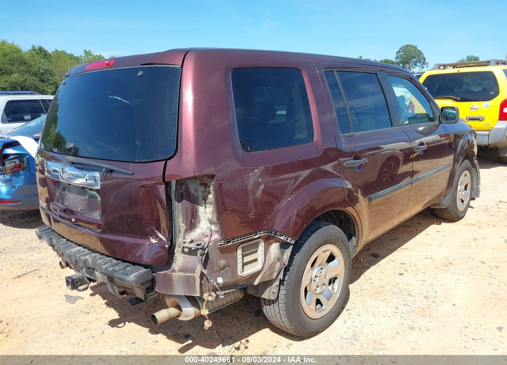 2012 HONDA PILOT LX VIN: 5FNYF3H21CB036911