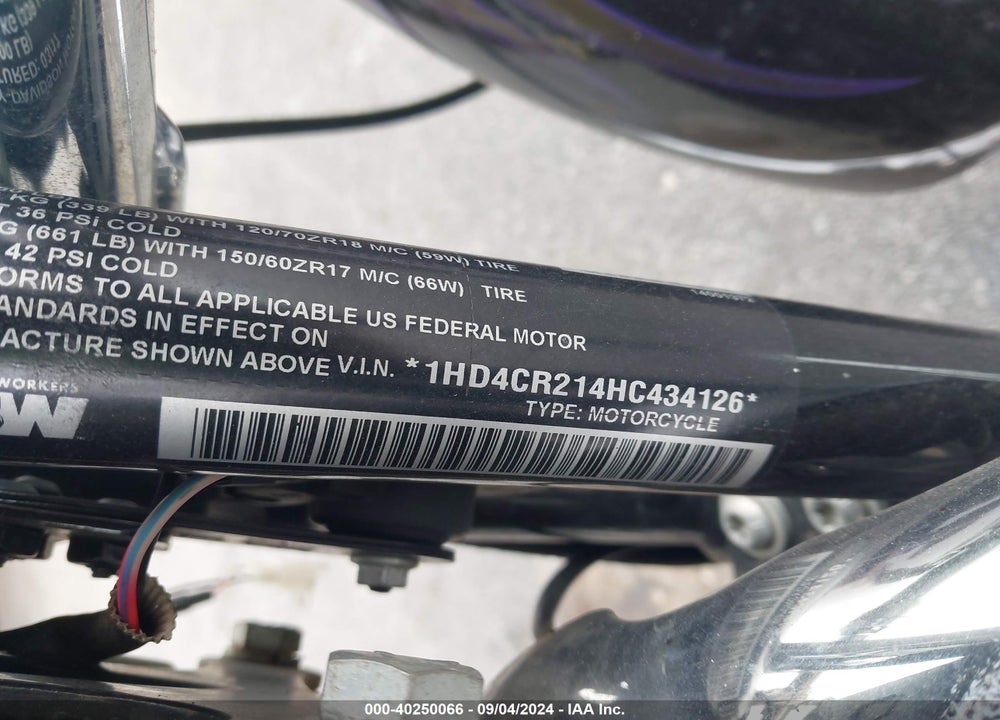 2017 HARLEY-DAVIDSON XL883 SUPERLOW VIN: 1HD4CR214HC434126