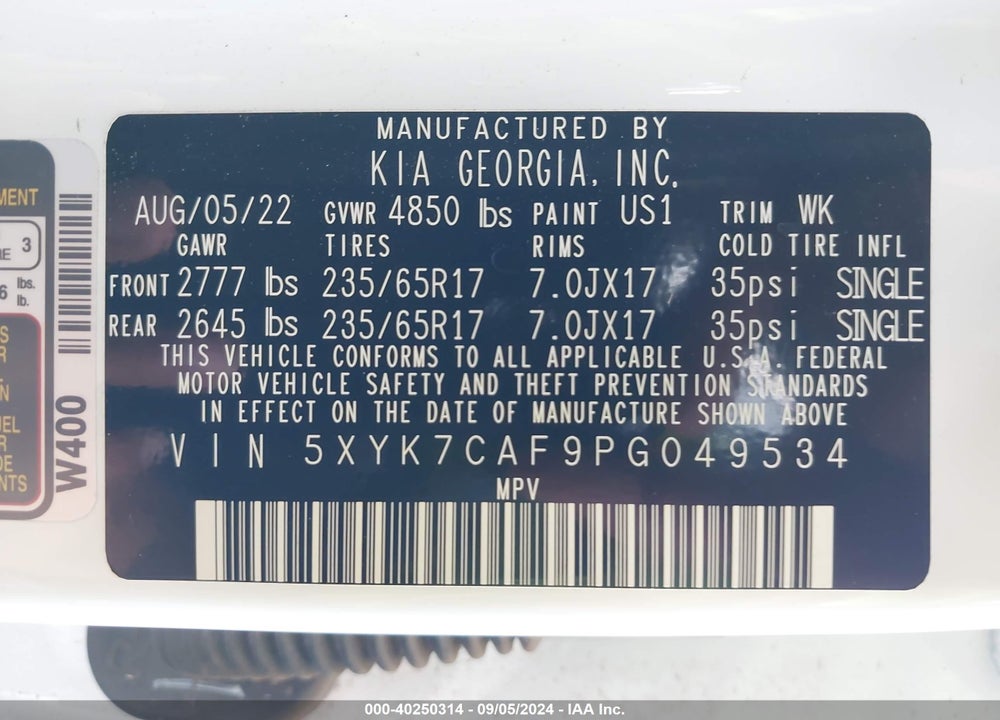 2023 KIA SPORTAGE X-PRO VIN: 5XYK7CAF9PG049534