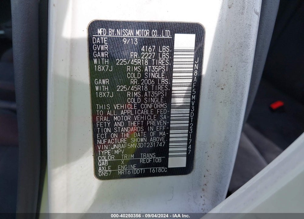 2013 NISSAN JUKE NISMO VIN: JN8AF5MV3DT231747