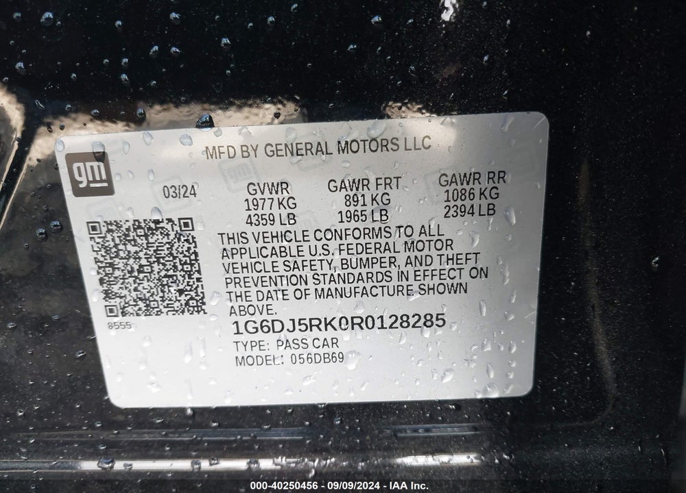 2024 CADILLAC CT4 LUXURY VIN: 1G6DJ5RK0R0128285