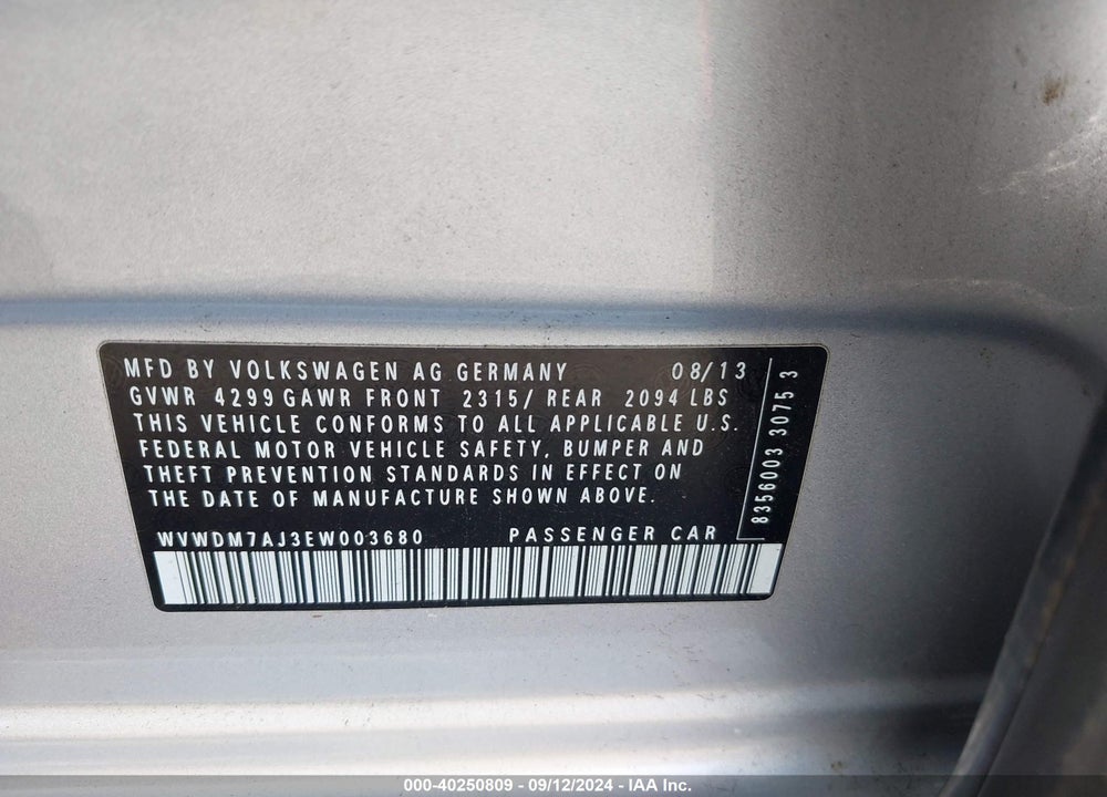 2014 VOLKSWAGEN GOLF 2.0L TDI VIN: WVWDM7AJ3EW003680