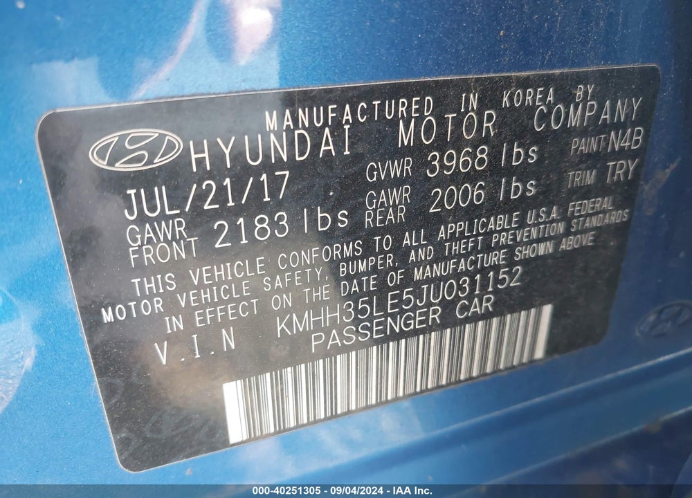 2018 HYUNDAI ELANTRA GT VIN: KMHH35LE5JU031152