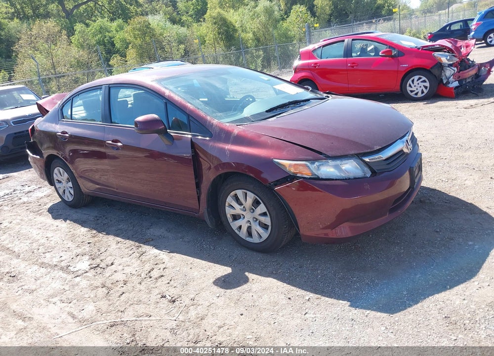 2012 HONDA CIVIC LX VIN: 19XFB2F55CE099588