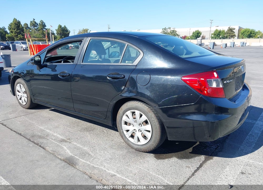 2012 HONDA CIVIC LX VIN: 19XFB2F52CE383874