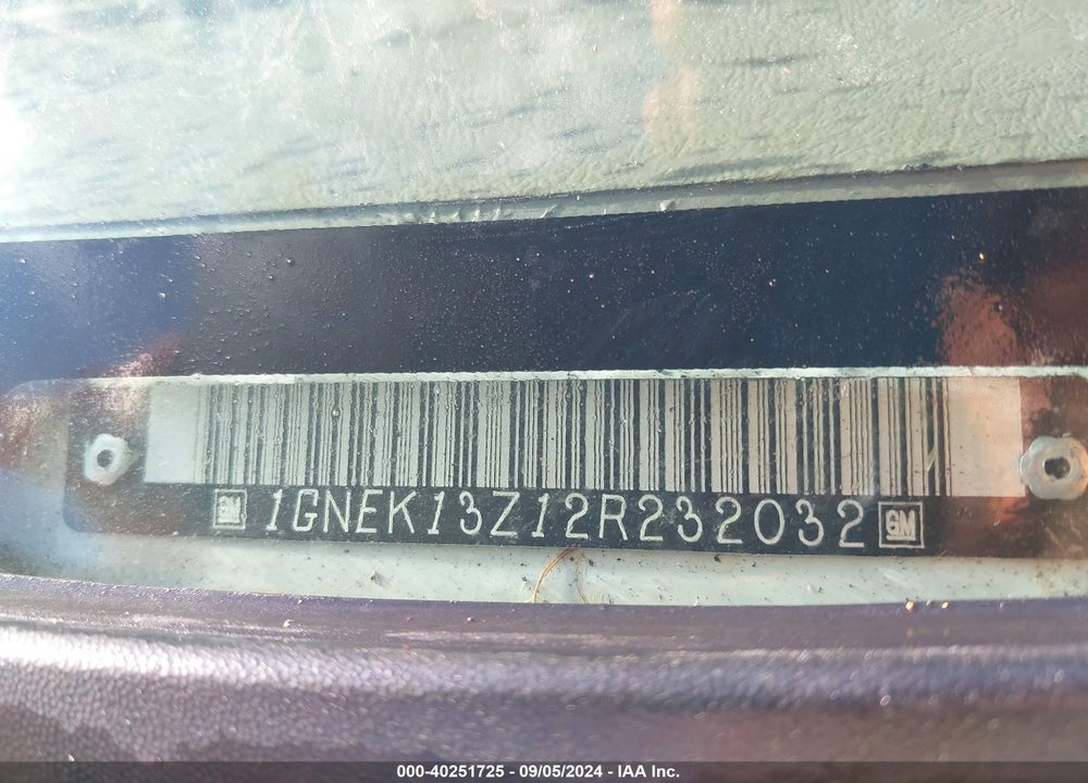 2002 CHEVROLET TAHOE Z71 VIN: 1GNEK13Z12R232032