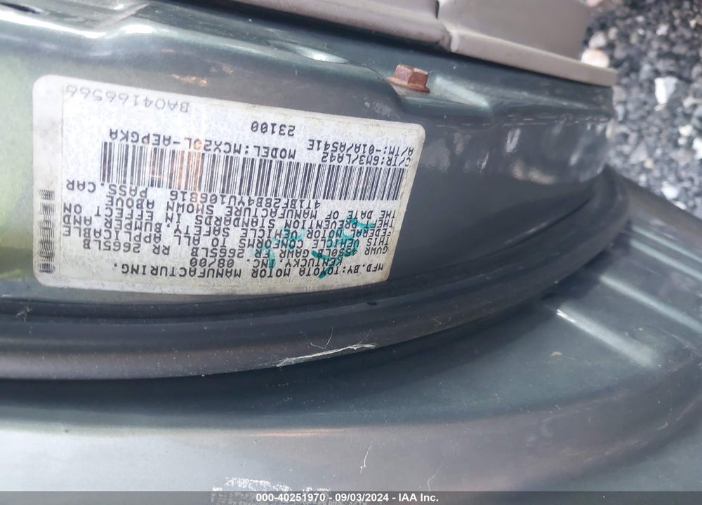 2000 TOYOTA AVALON XLS VIN: 4T1BF28B4YU106816