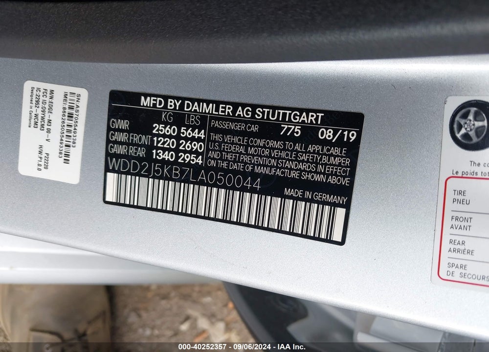 2020 MERCEDES-BENZ CLS 450 4MATIC VIN: WDD2J5KB7LA050044