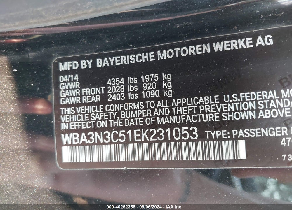 2014 BMW 428I VIN: WBA3N3C51EK231053