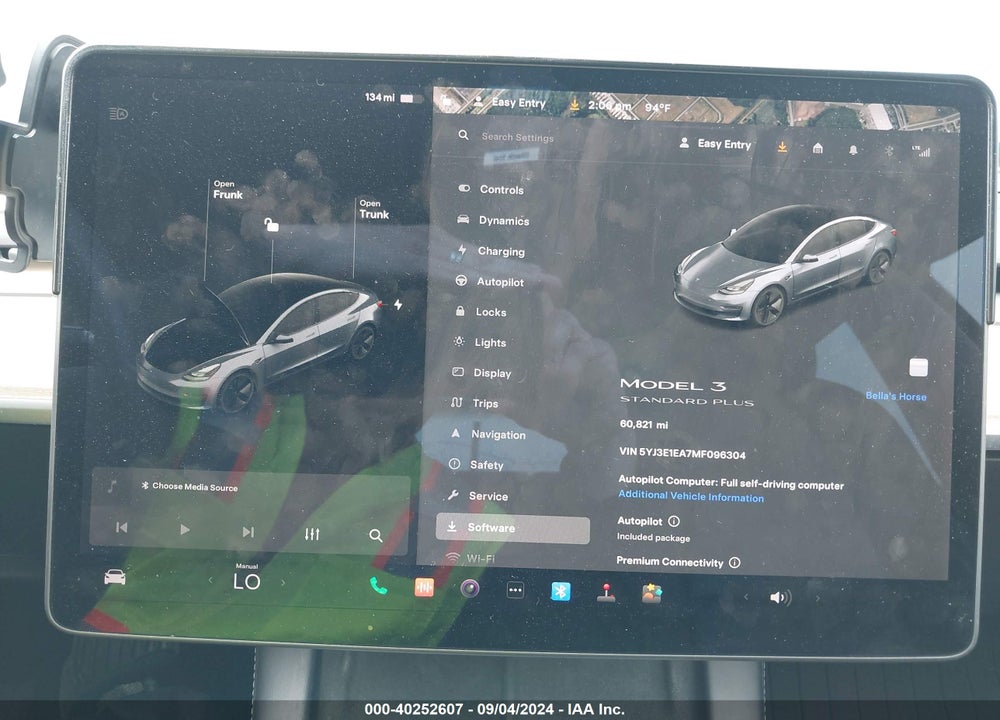 2021 TESLA MODEL 3 STANDARD RANGE PLUS REAR-WHEEL DRIVE VIN: 5YJ3E1EA7MF096304