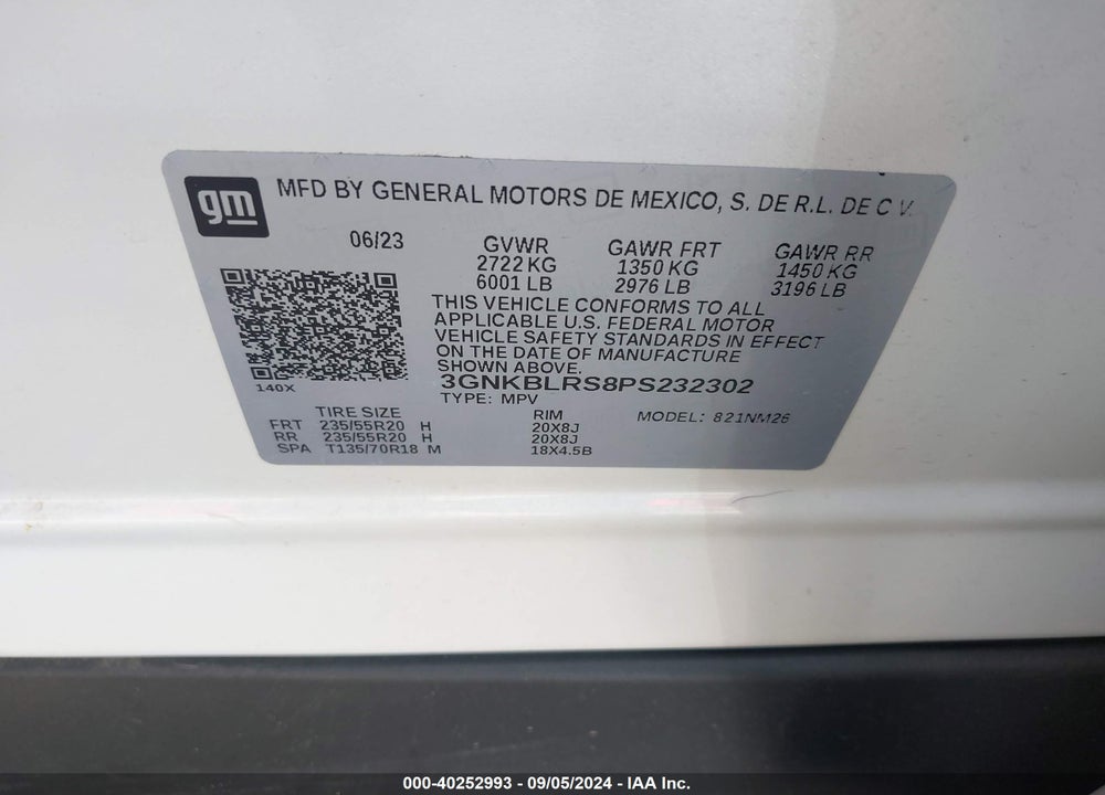 2023 CHEVROLET BLAZER AWD PREMIER VIN: 3GNKBLRS8PS232302