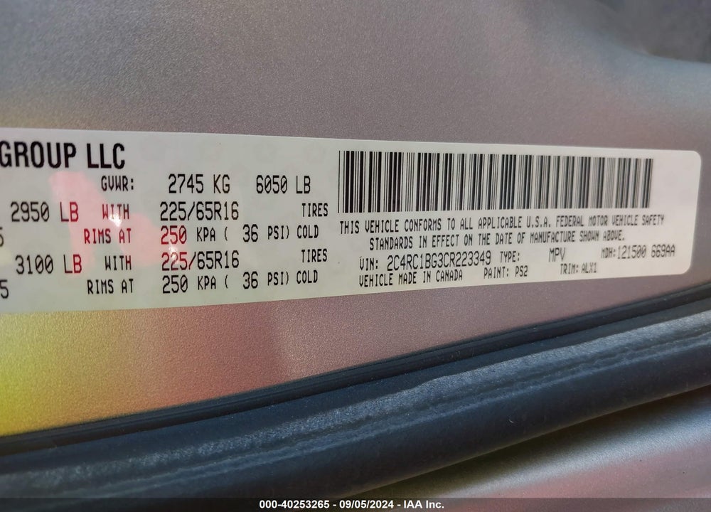 2012 CHRYSLER TOWN & COUNTRY TOURING VIN: 2C4RC1BG3CR223349