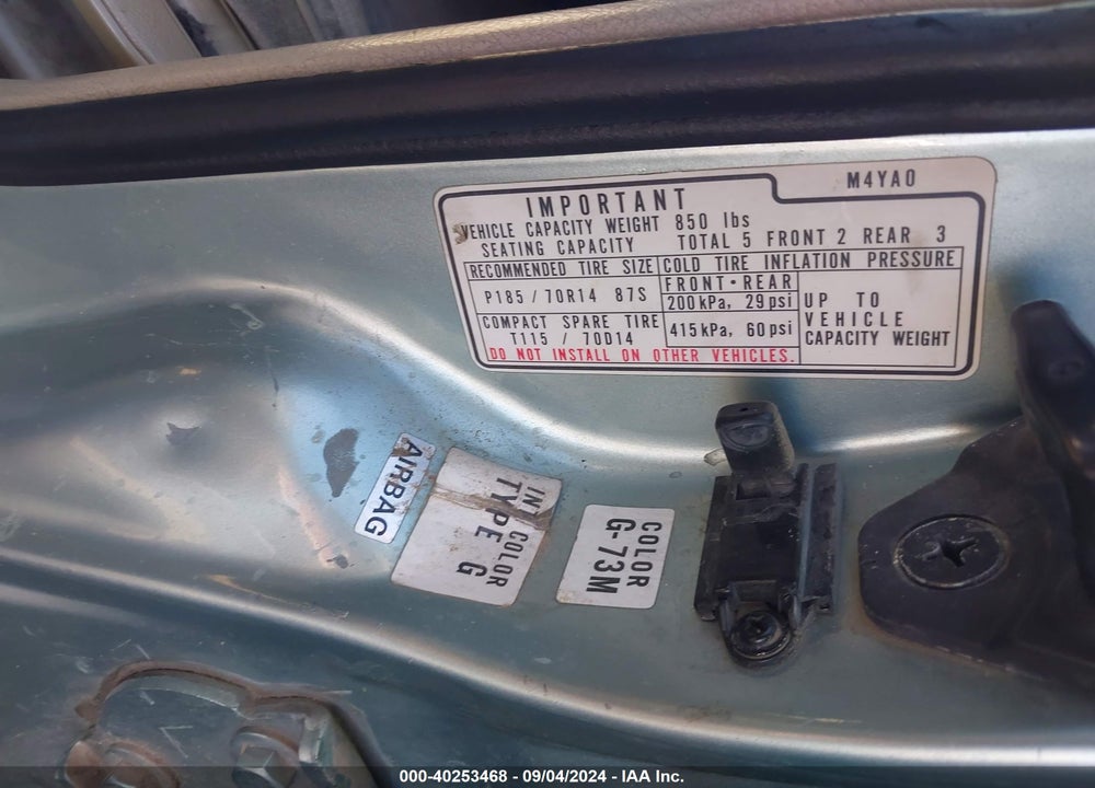1992 HONDA ACCORD LX/EX VIN: JHMCB7659NC008069