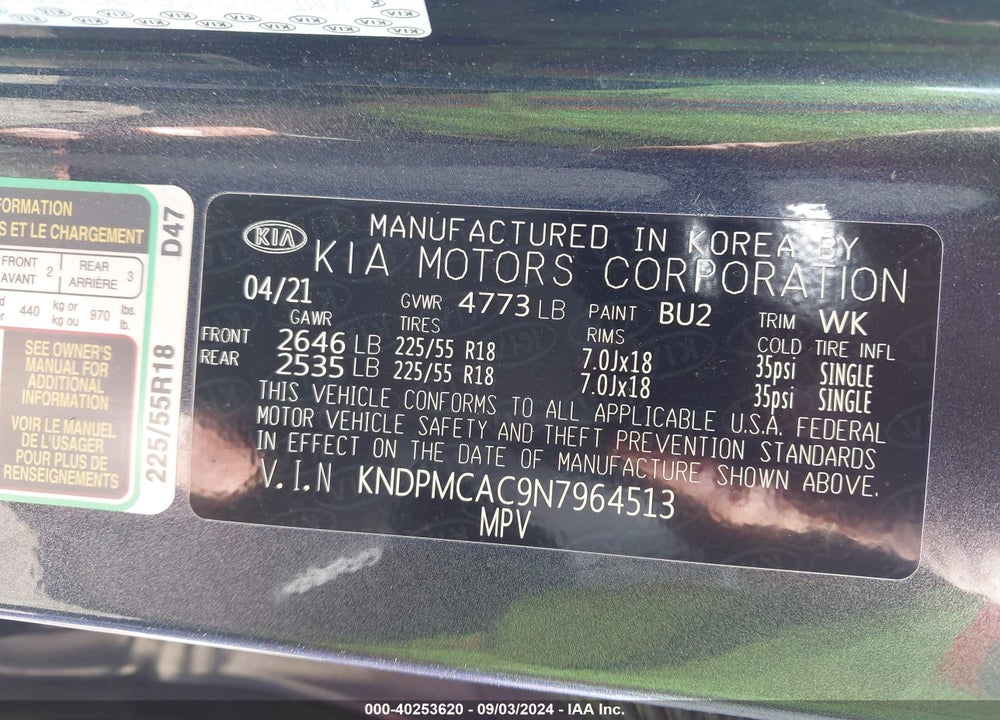 2022 KIA SPORTAGE LX VIN: KNDPMCAC9N7964513