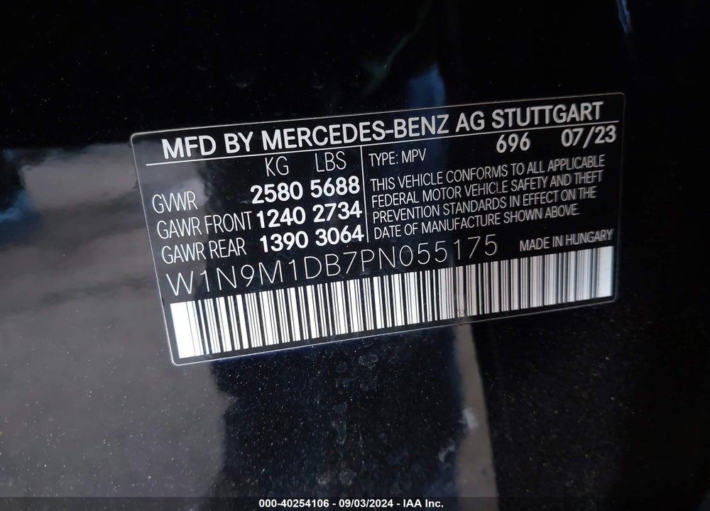 2023 MERCEDES-BENZ EQB 350 SUV 4MATIC VIN: W1N9M1DB7PN055175