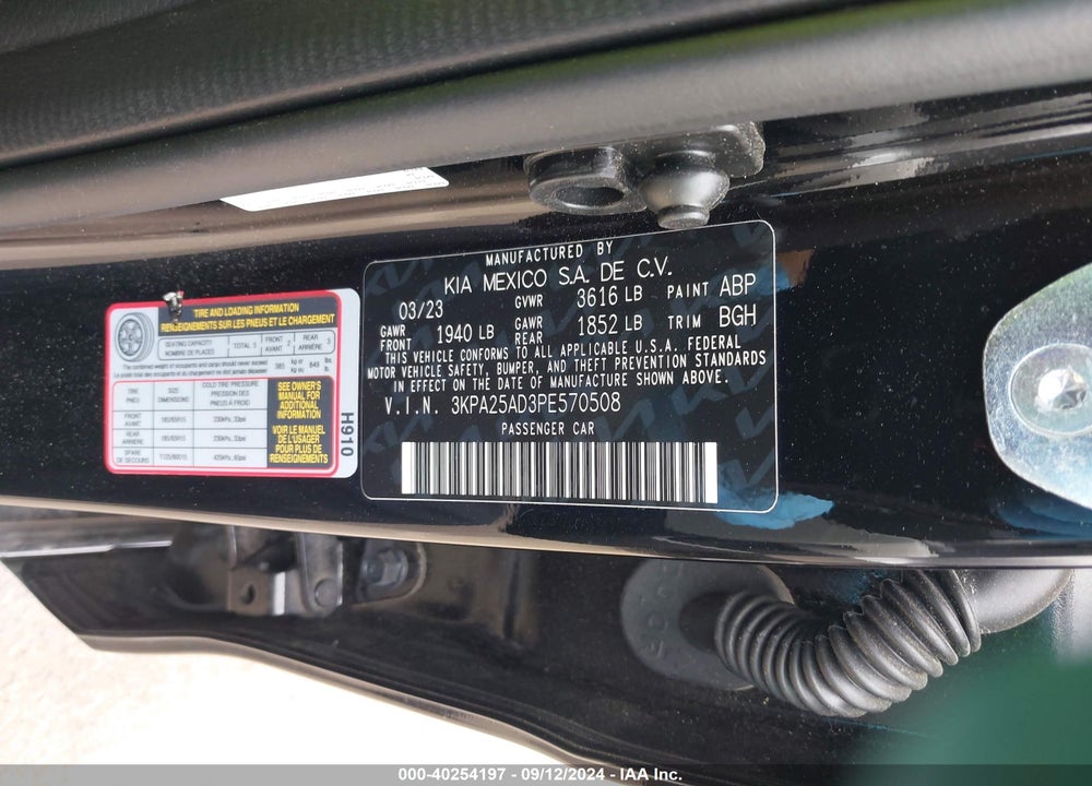 2023 KIA RIO 5-DOOR S VIN: 3KPA25AD3PE570508