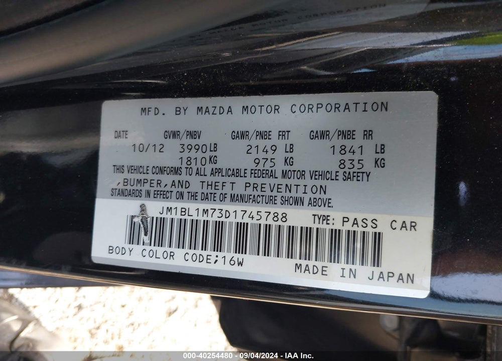 2013 MAZDA 3 I GRAND TOURING VIN: JM1BL1M73D1745788