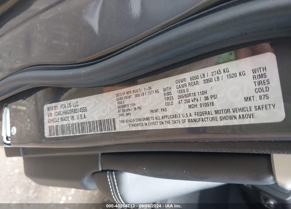 2024 JEEP GRAND CHEROKEE VIN: 1C4RJHBG0R8514555