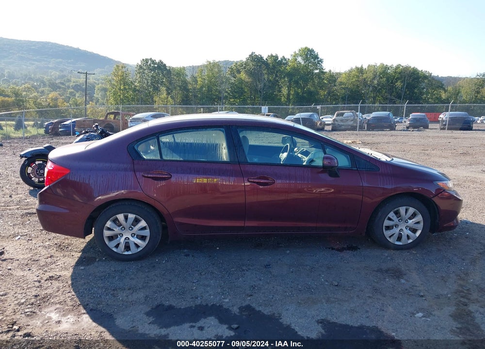 2012 HONDA CIVIC LX VIN: 19XFB2F59CE344358
